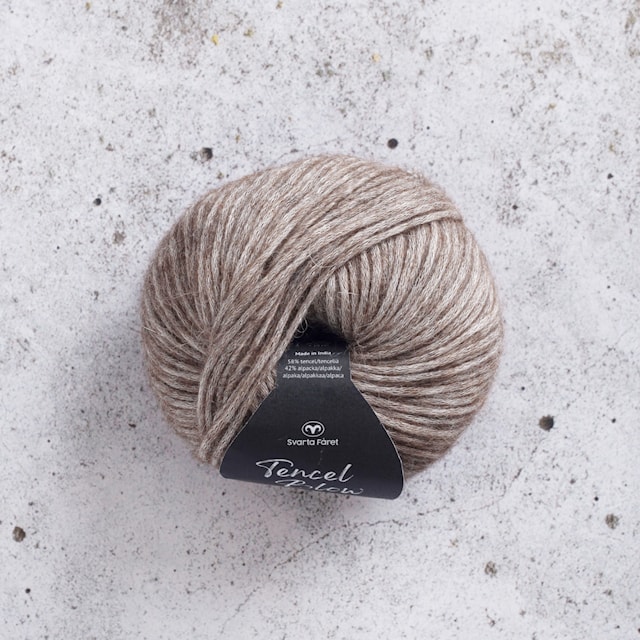 Tencel Blow alpakka-sekoite lanka 50g Hopsack Brown 023 Svarta Fåret