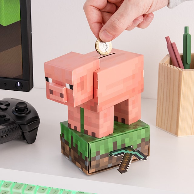 Produktbild 1 för Minecraft Pig Bygg Din Egen Sparbössa Kit, Paladone
