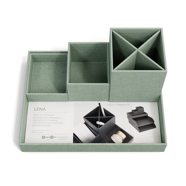 Produktbild 2 för Skrivbordsförvaring 4 delar Soft Teal Bigso Box of Sweden