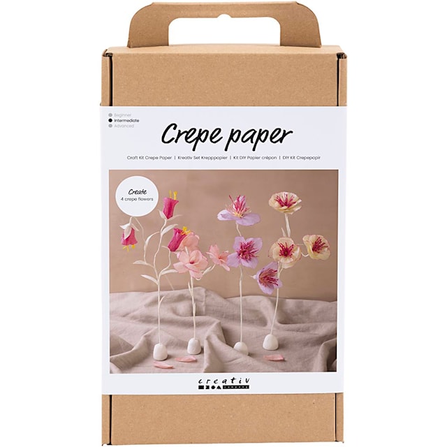 Produktbilde 1 for DIY Kit Kreppapir, Blomster, pastellfarger, 1 pk.