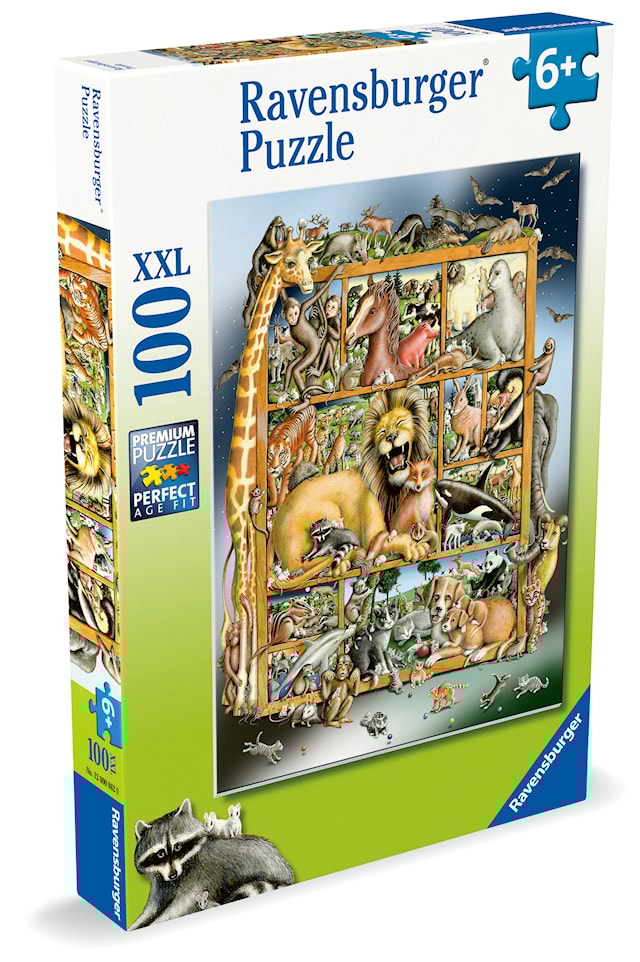 Produktbild 3 för Pussel Animals On The Shelf 100 bitar, Ravensburger