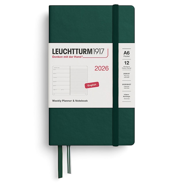 Weekly Planner & Notebook 2026 A6 Forest Green Leuchtturm1917