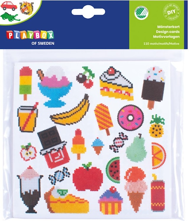 Produktbild 1 för Mönsterkort till Pärlplattor Midi Playbox