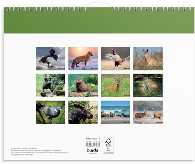 Tuotekuva 3 - Väggkalender 2026 Jaktkalender 300x240 mm Burde