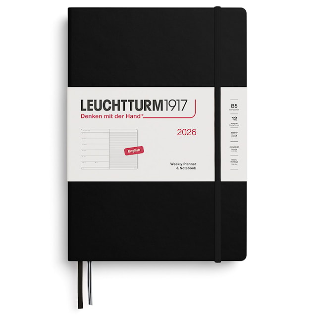 Weekly Planner & Notebook 2026 B5 Black Leuchtturm1917