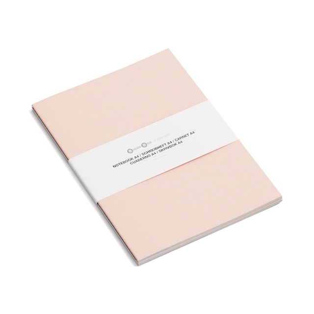 Produktbild 3 för Anteckningsblock A4 Linjerat 2-pack Dusty Pink Bigso Box of Sweden