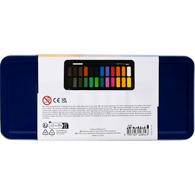 Produktbilde 5 for Akvarellsett, str. 12x30 mm, ass. farger, 24 farge/ 1 pk.