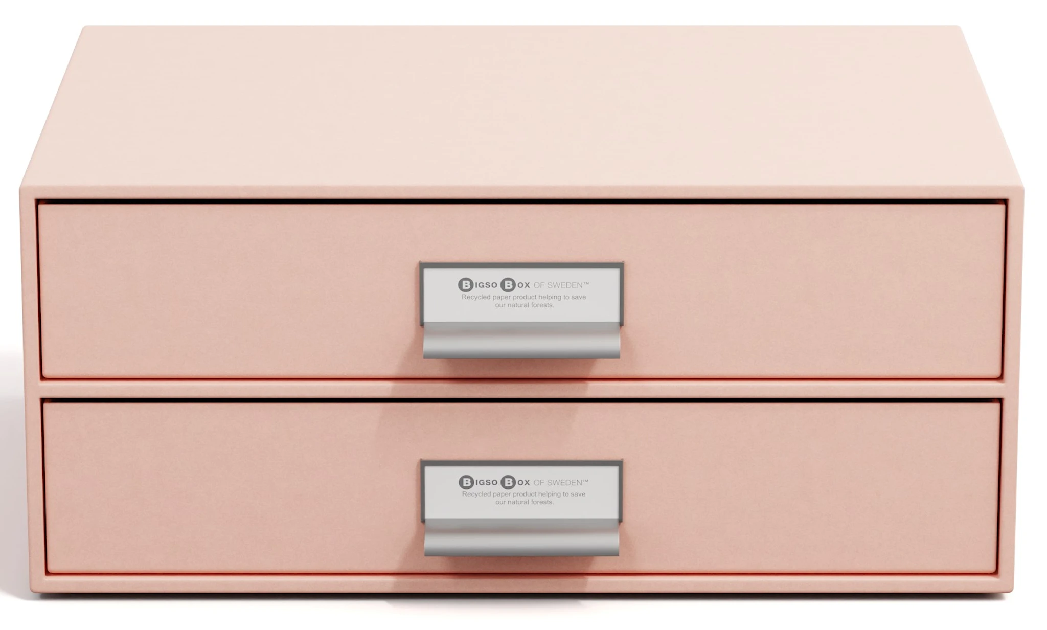 Tuotekuva ille Kirjoituslipasto Birger 2 laatikolla A4 Dusty Pink Bigso Box of Sweden