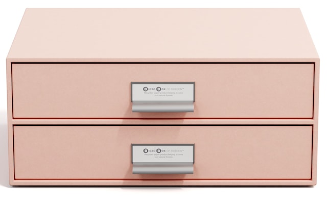 Produktbild 1 för Skrivbordsbyrå med 2 lådor håller A4 Dusty Pink Bigso Box of Sweden
