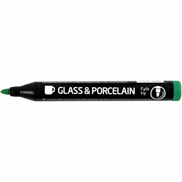 Produktbild 2 för Tuschpennor till Glas och Porslin 1-3 mm Standardfärger 6 st