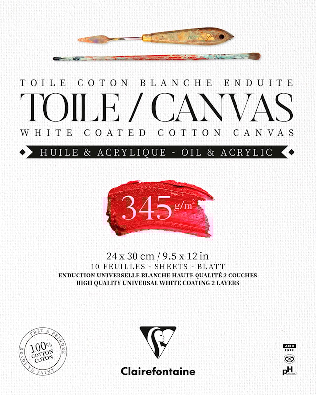 Canvasblock 24x30 cm 345 g Bomullspapper Clairefontaine