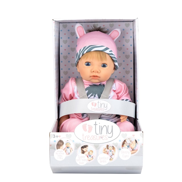 Produktbild 4 för Docka Blond med Zebrakläder Tiny Treasure