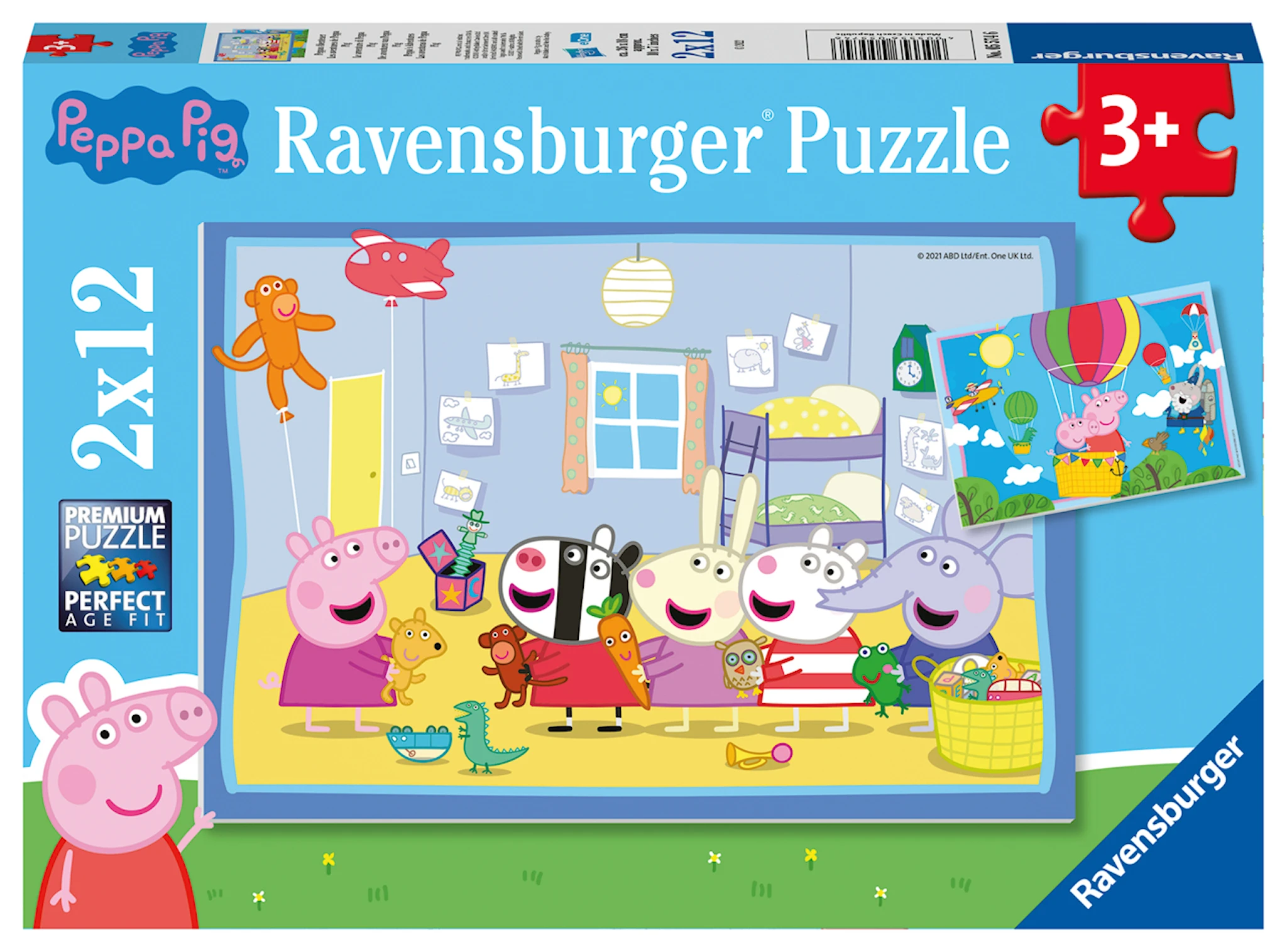 Produktbild för Greta Gris Äventyr Pussel 2x12 bitar Ravensburger
