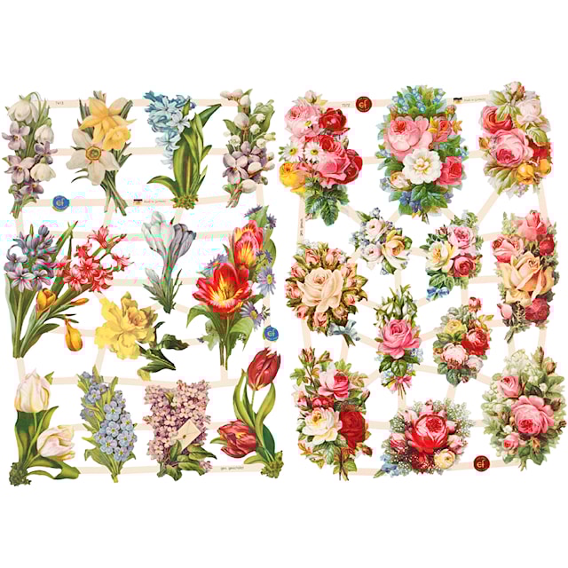 Produktbild 1 för Bokmärken Vårblommor 16,5 x 23,5 cm 2ark