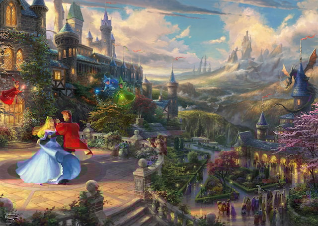 Tuotekuva 2 - Disney Sleeping Beauty Dancing Thomas Kinkade Palapelit 1000 palaa Schmidt