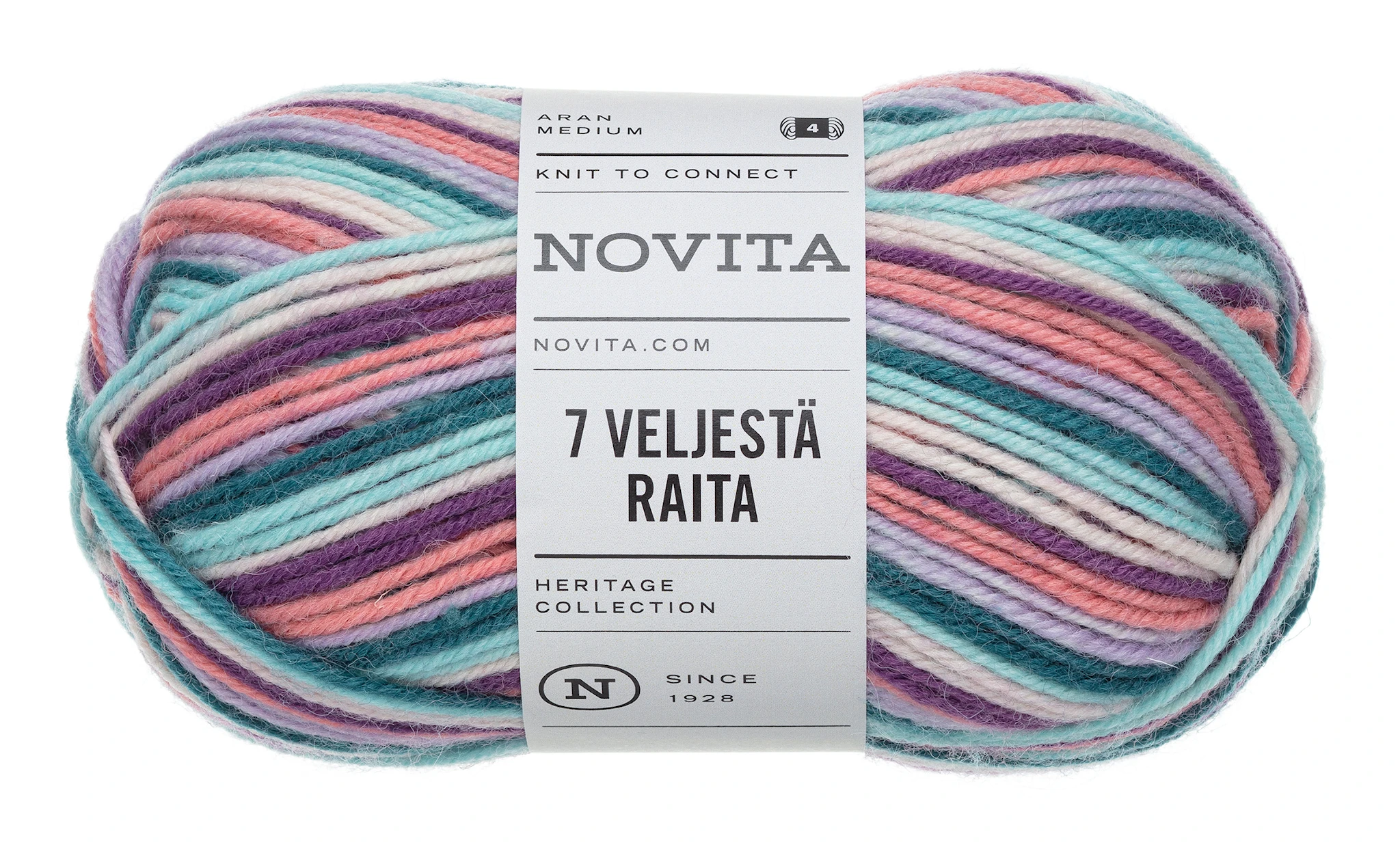 Tuotekuva ille 7 Veljestä Raita Lanka Villasekoite 100 g Novita