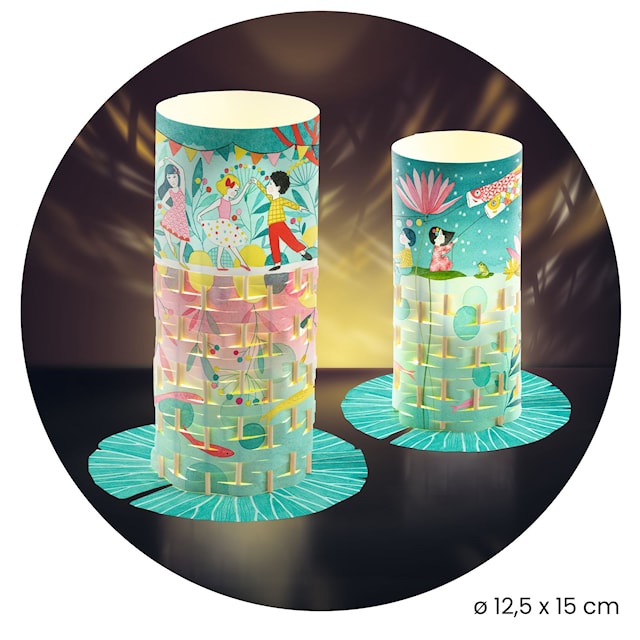 Tuotekuva 6 - Tee-se-itse-setti, kaksi paperi- ja bambulyhtyä, Djeco