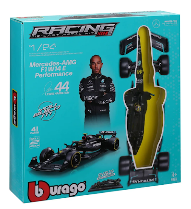 Produktbilde 2 for BBurago 1:24 F1 Mercedes-AMG W14 2023 - med Lewis Hamilton-figur