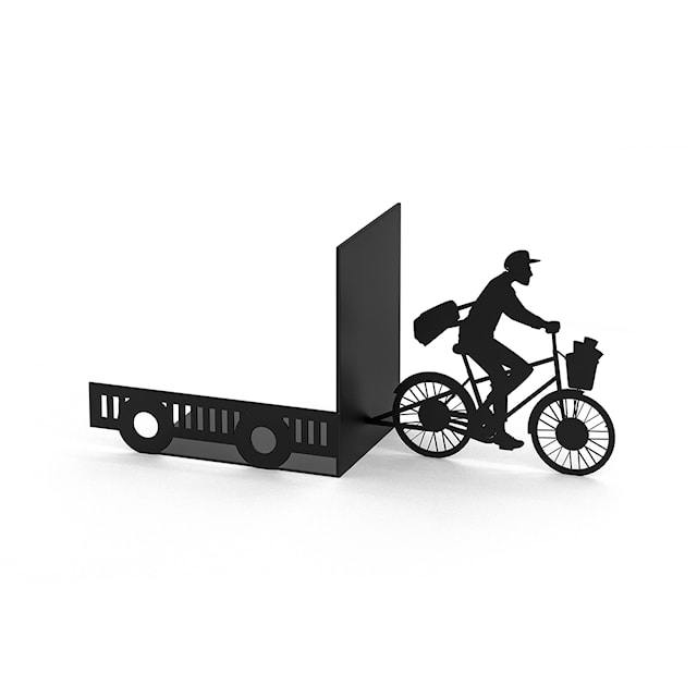 Tuotekuva 1 - Bookend Kirjekantaja Musta Metalli Balvi