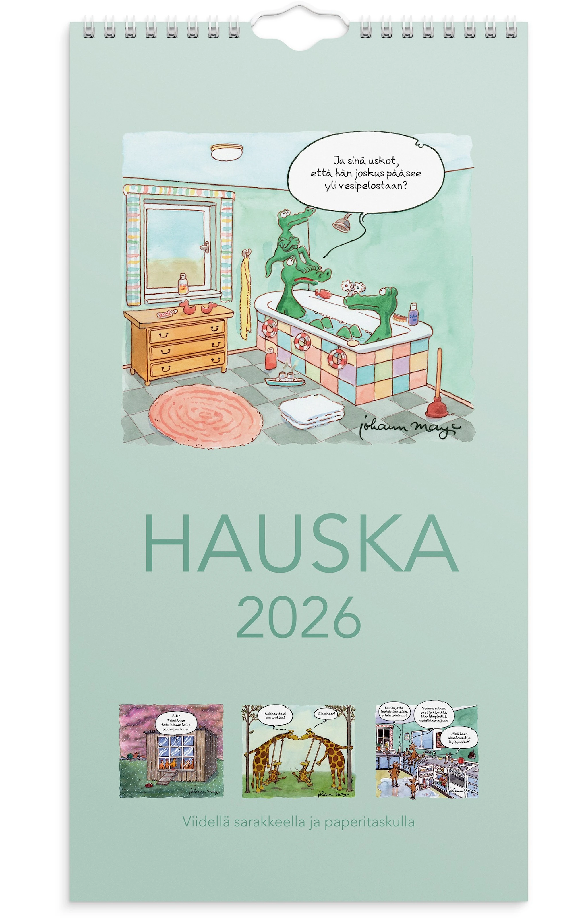 Tuotekuva ille Perhekalenteri 2026 Hauska paperitaskulla 220x430 mm Burde