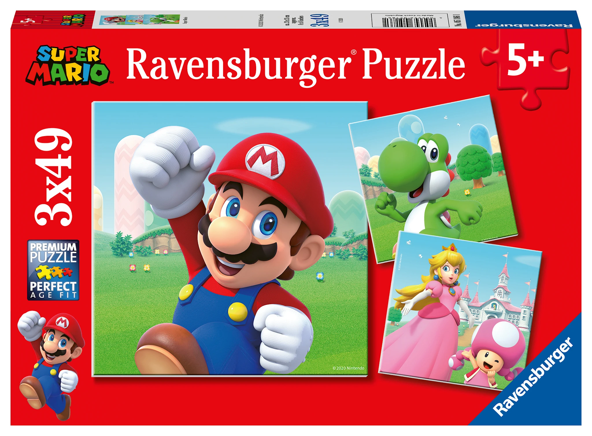 Produktbild för Super Mario Pussel 3x49 bitar Ravensburger
