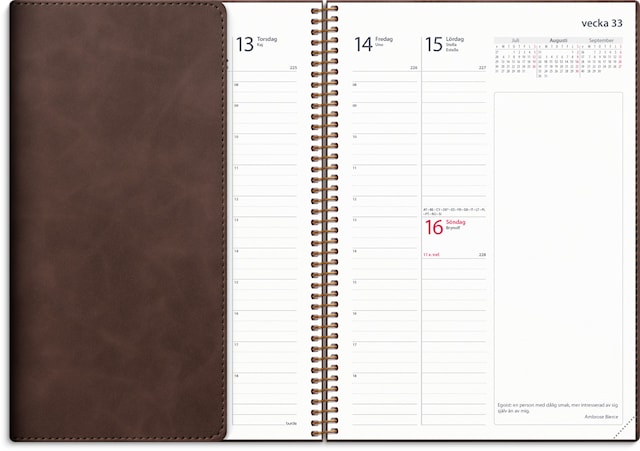 Produktbild 3 för Kalender 2026 A5 Business Twist Brun Burde