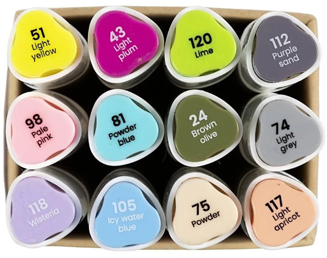 Produktbild 4 för Markers Illustration Pastell Dubbelspets 12-pack Creativ Company