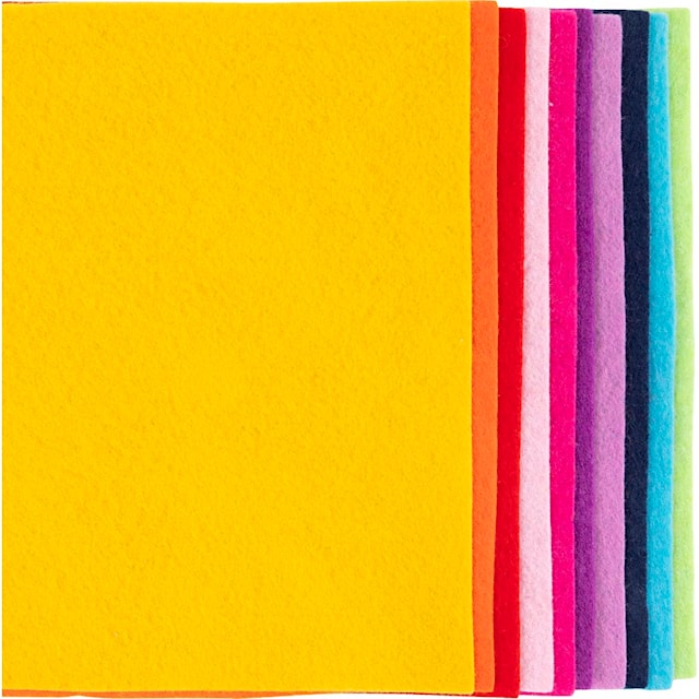 Produktbilde 1 for Hobbyfilt, A4, ark 210x297 mm, tykkelse 2 mm, colorful, 10 stk./ 1 pk.