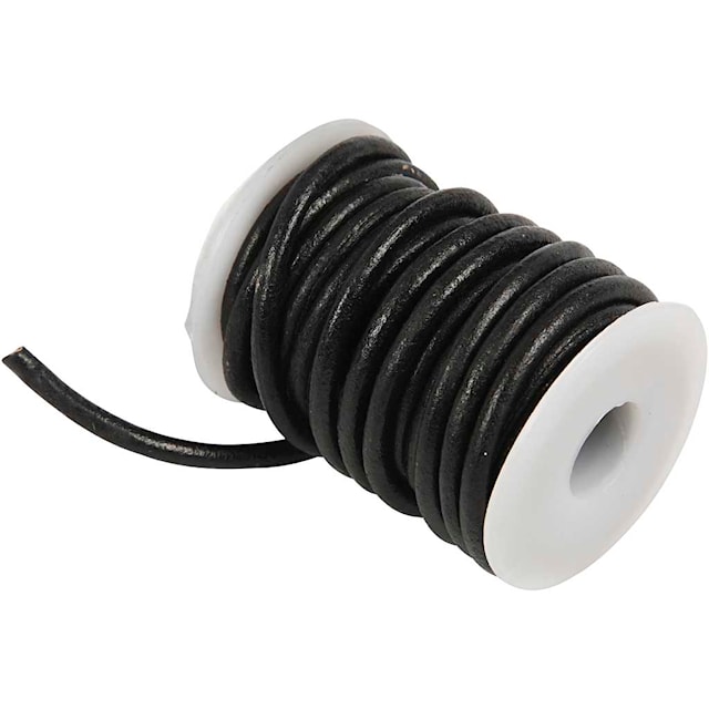 Produktbild 1 för Lädersnöre 4 mm x 5 m Svart