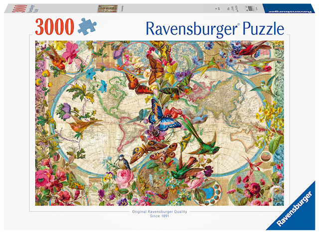 Produktbilde 1 for Flora & Fauna Verdenskart Puslespill 3000 brikker Ravensburger