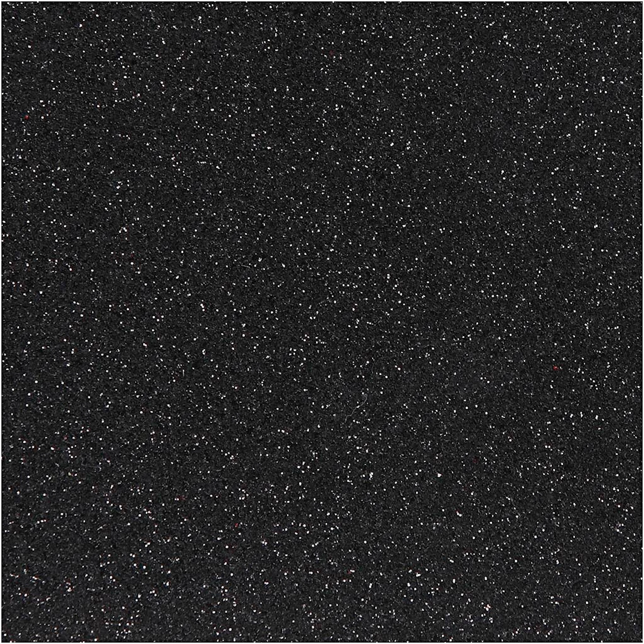 Produktbilde for Strykestoff, A5, ark 148x210 mm, glitter, svart, 1 ark