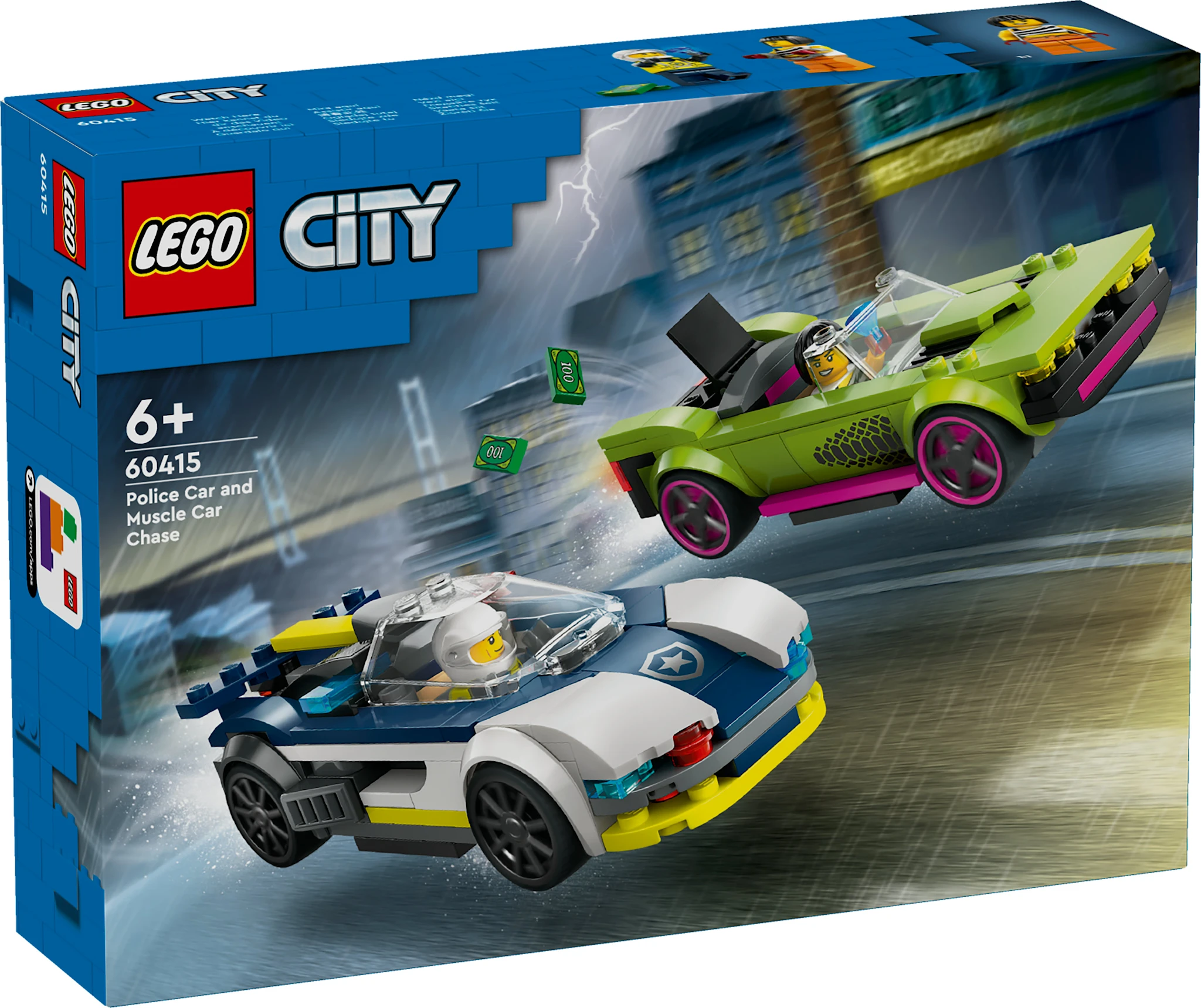 Tuotekuva ille Poliisiauto ja muskeliauton takaa-ajo LEGO® City (60415)