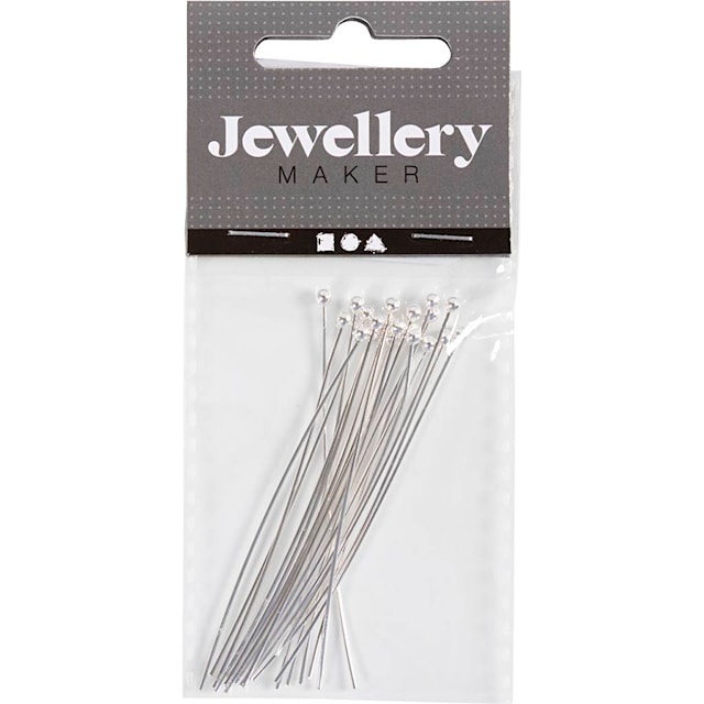 Produktbilde 3 for Kulestilk, L: 60 mm, forsølvet, 20 stk./ 1 pk.