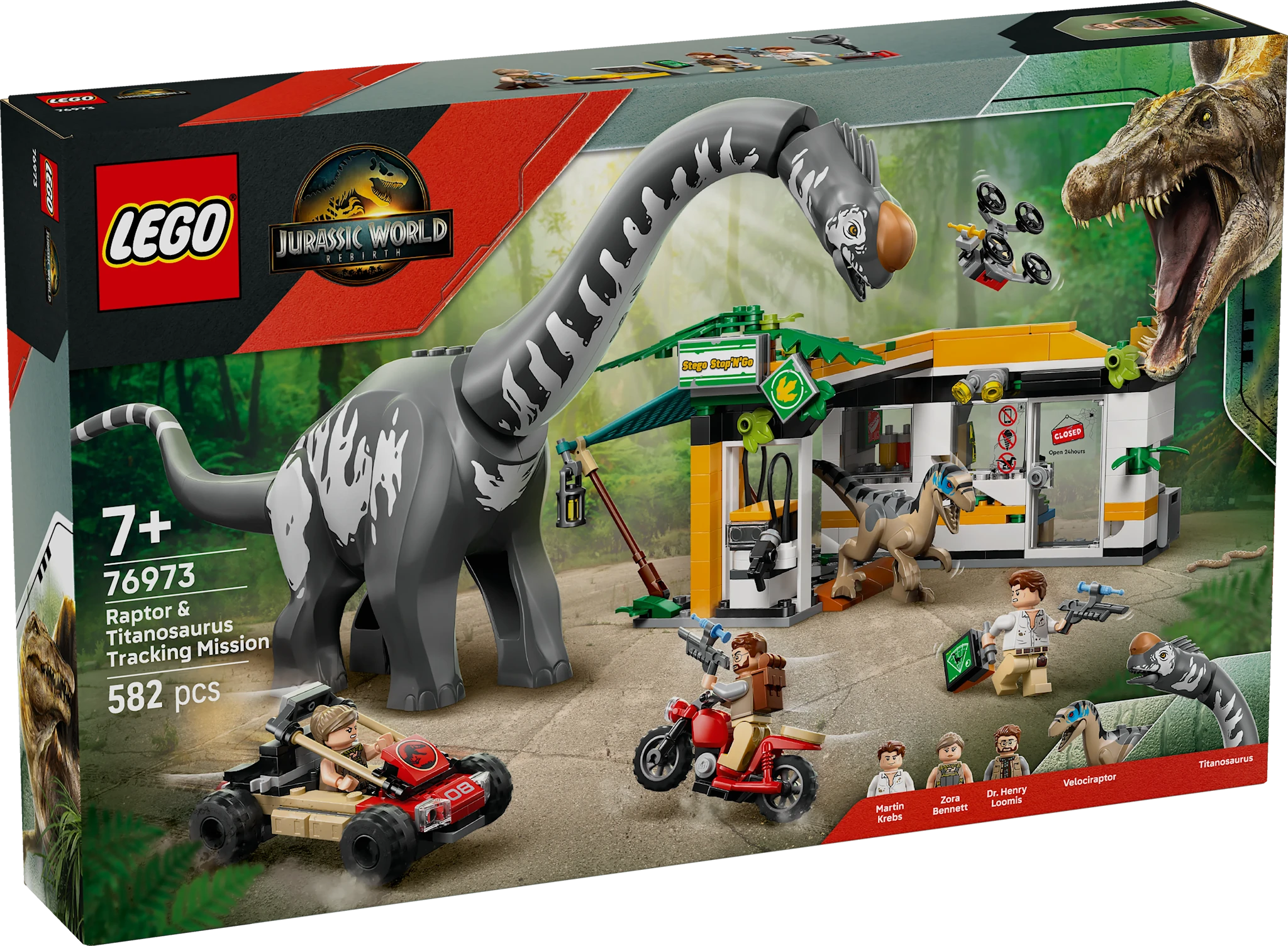 Produktbild för Spårningsuppdrag med raptor och titanosaurus LEGO® Jurassic World (76973)