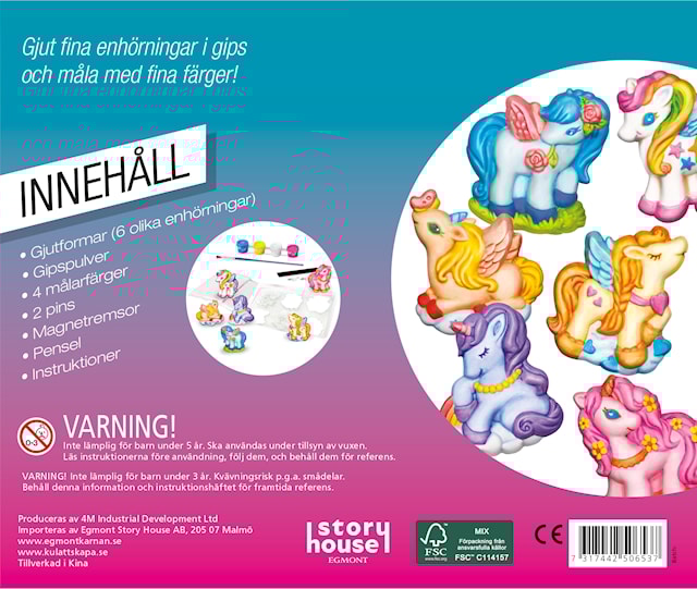 Produktbilde 2 for Kul att skapa - Gipsfigurer Enhörningar Kärnan