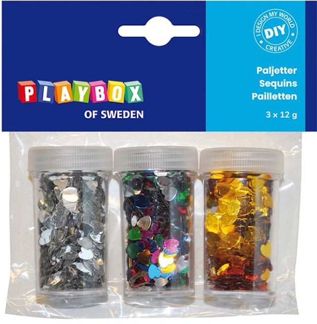 Paljetit sydän Playbox