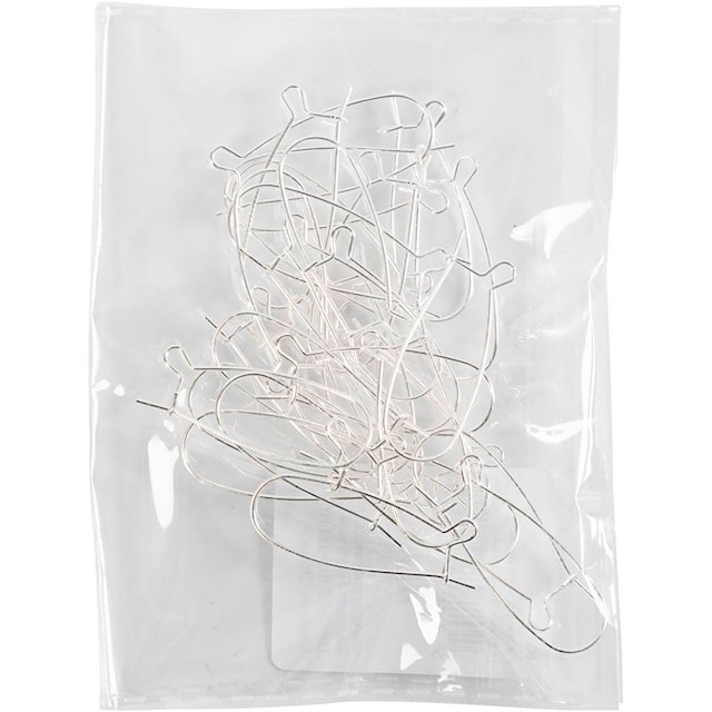 Produktbilde 2 for Ørebøyle, L: 25 mm, forsølvet, 30 stk./ 1 pk.