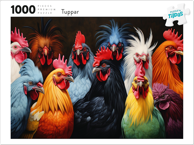 Produktbild 2 för Pussel Tuppar 1000 bitar, Tildas