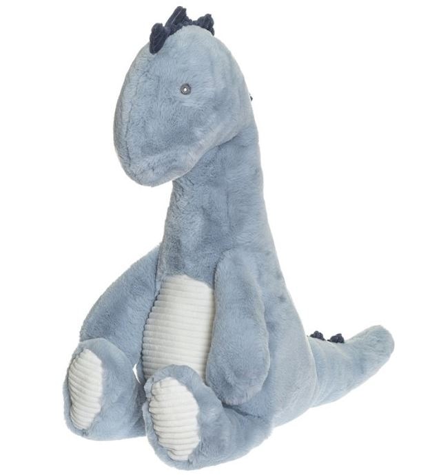 Dino med Manchestertyg Gosedjur 80 cm Blå Teddykompaniet
