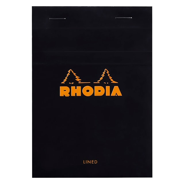 Produktbild 1 för Häftat Block Kortsida Svart Linjerat A6 Rhodia