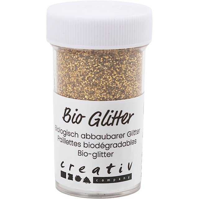 Produktbilde 1 for Biologisk nedbrytbart glitter, gull, 27 ml, 15 g/ 1 boks