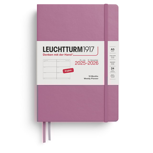 Kalender A5 18m 25–26 Ukentlig Planlegger Dusty Rose Leuchtturm1917