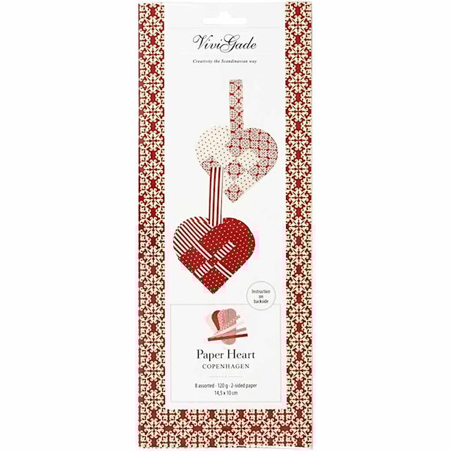 Produktbild 5 för Julhjärtan materialset flätade hjärtan 8 styck