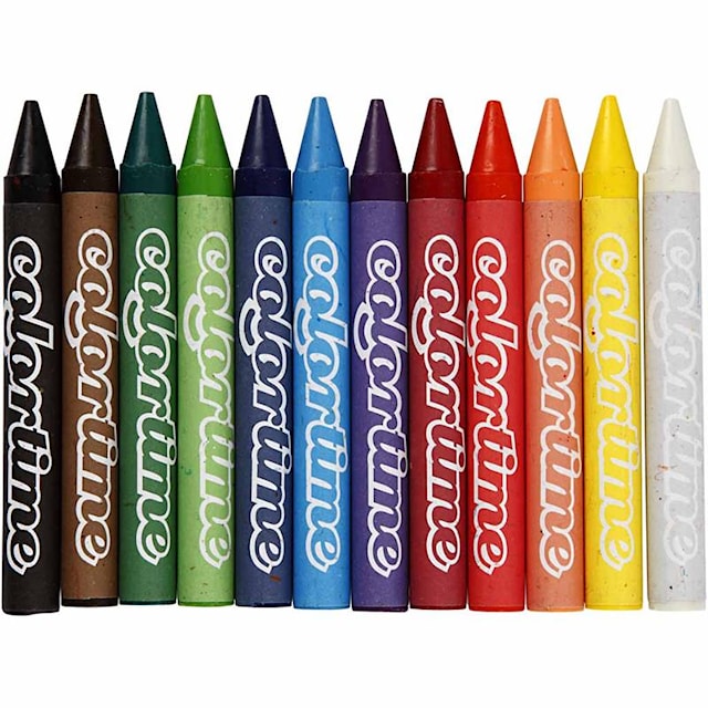 Produktbilde 1 for Colortime Fargekritt, L: 10 cm, tykkelse 11 mm, ass. farger, 12 stk./ 1 pk.