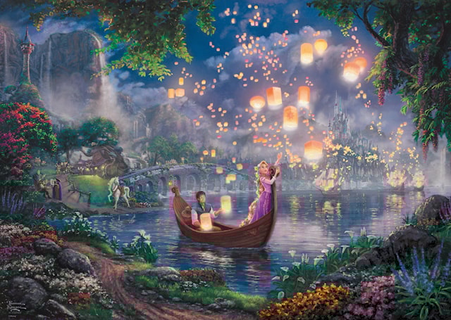 Produktbild 2 för Disney Rapunzel Thomas Kinkade Pussel 1000 bitar Schmidt