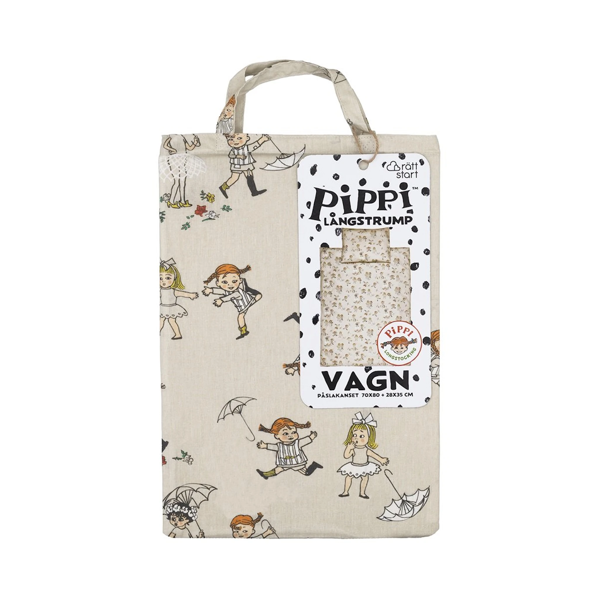 Produktbilde for Pippi Langstrømpe Dynetrekksett Vogn/Vugge Rätt Start