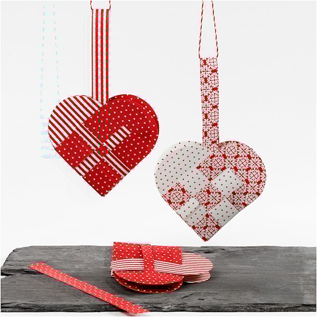 Produktbild 7 för Julhjärtan materialset flätade hjärtan 8 styck
