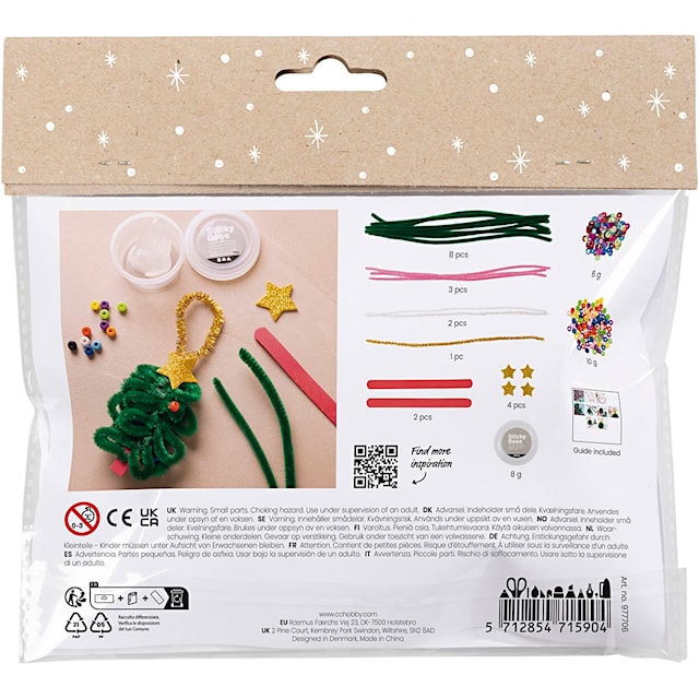 Produktbilde 3 for Mini DIY Kit Dekorasjon, Hjerter og juletrær, 1 pk.