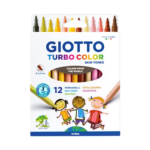 Tuotekuva 1 - Giotto Turbo Color Skintones  -tussit, 12 kpl