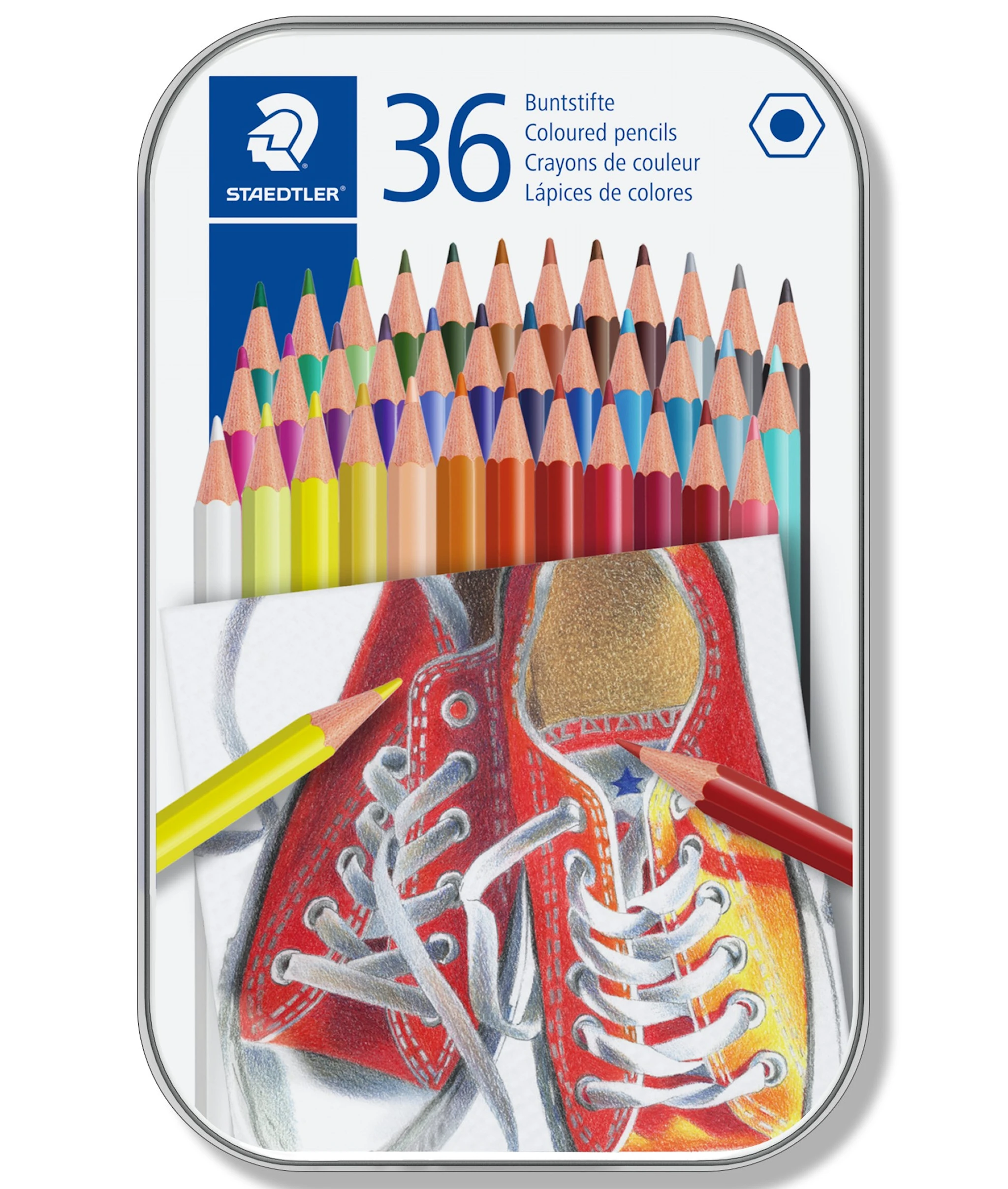 Produktbild för Färgpenna i metalletui 36-p Staedtler